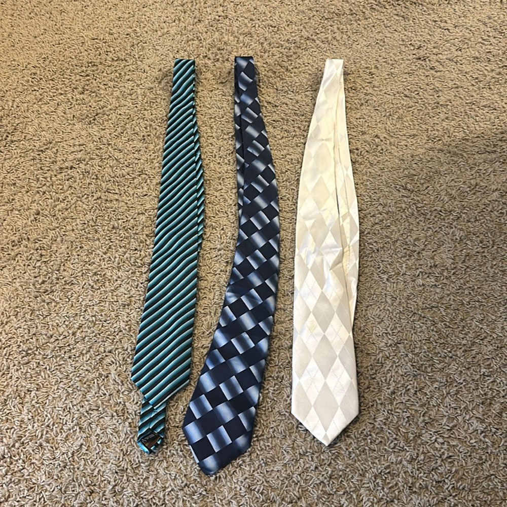 3 Ties. Various brands
